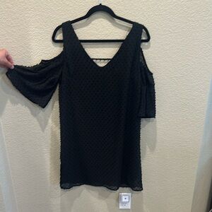 Blue Rain Asymmetrical Black Mini Tunic